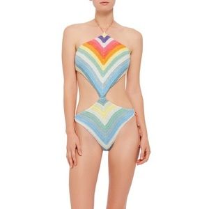 Mara Hoffman crochet rainbow bikini swimsuit 🌈